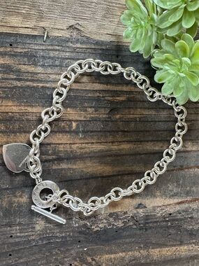 Tiffany & Co. Sterling Silver Heart Toggle Necklace